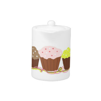 Fancy Cupcakes with Ribbons Teapot