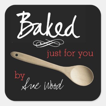 Fancy Custom Black Baked For You Stickers by Siberianmom at Zazzle
