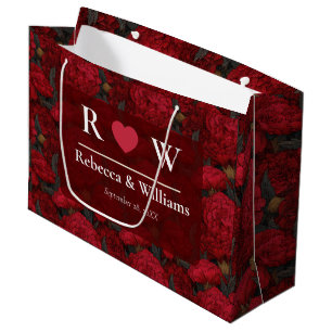 Fancy Custom Carnation Themed Forest Wedding Large Gift Bag