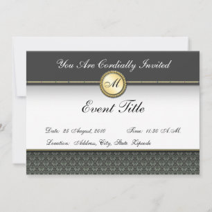 Fancy Custom Monogram Formal Invitation