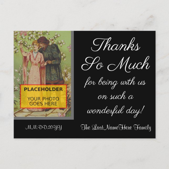 Fancy, Customizable "Thanks So Much" Postcard (Front)