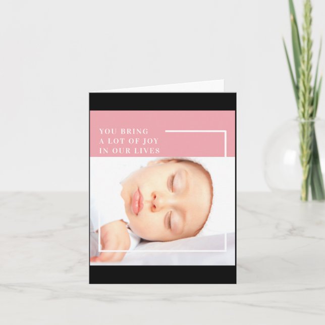 Fancy Cute Baby Photo Nk White Quote  Card (Front)