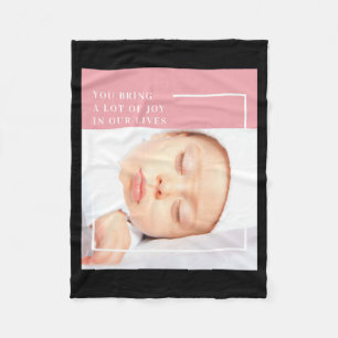 Fancy Cute Baby Photo Nk White Quote Fleece Blanket