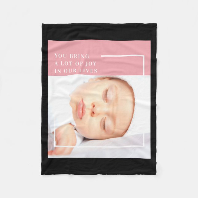 Fancy Cute Baby Photo Nk White Quote  Fleece Blanket (Front)