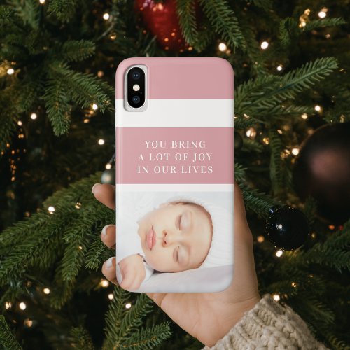 Fancy Cute Baby Photo  Pink  White  Quote  iPhone XS Case