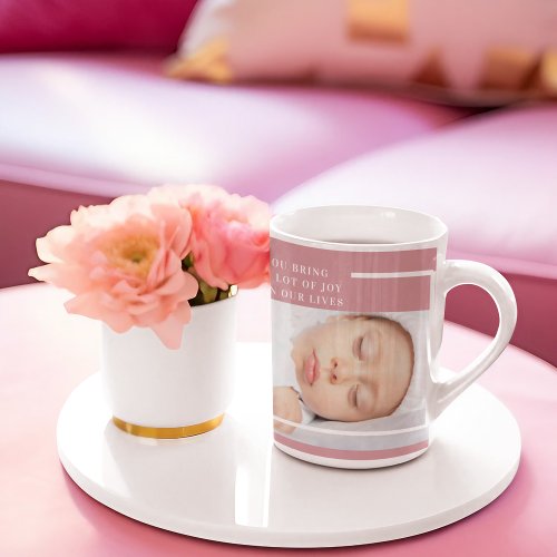 Fancy Cute Baby Photo  Pink  White  Quote  Coffee Mug