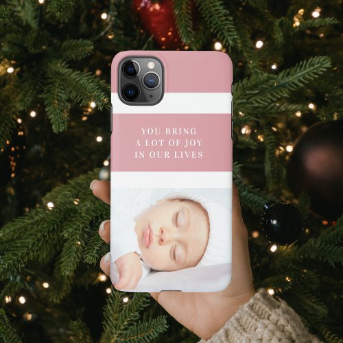 Fancy Cute Baby Photo  Pink  White  Quote  iPhone 11Pro Max Case