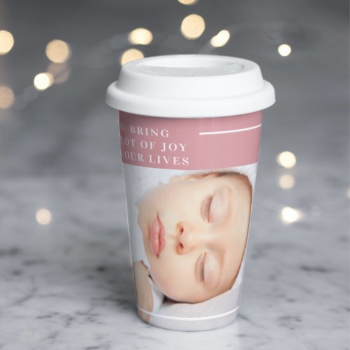 Fancy Cute Baby Photo  Pink  White  Quote  Paper Cups