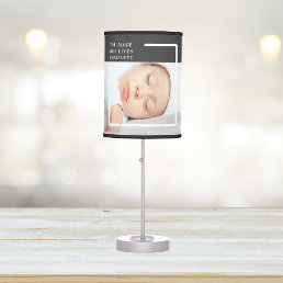 Fancy Cute Baby Photo | Pink &amp; White | Quote  Table Lamp