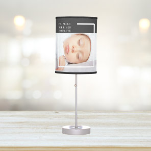 Fancy Cute Baby Photo | Pink & White | Quote  Table Lamp