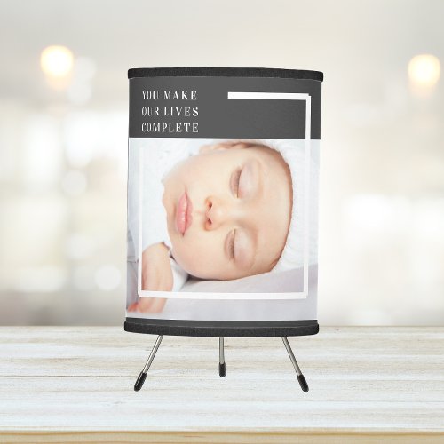 Fancy Cute Baby Photo  Pink  White  Quote  Tripod Lamp