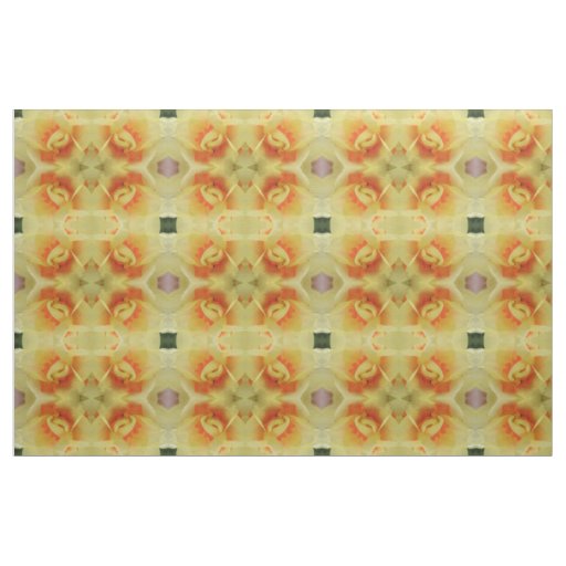 Fancy Daffodil Floral Patterned Craft Fabric