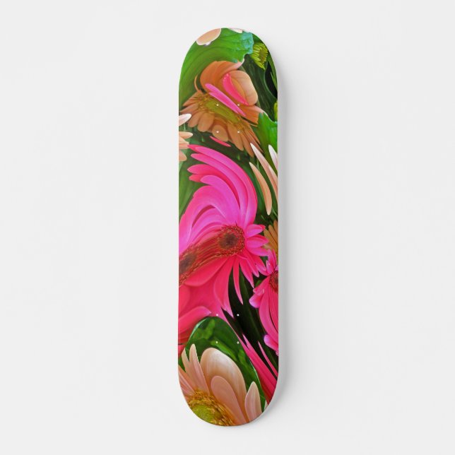 Fancy Daisies Digital Manipulation Skateboard Deck (Front)
