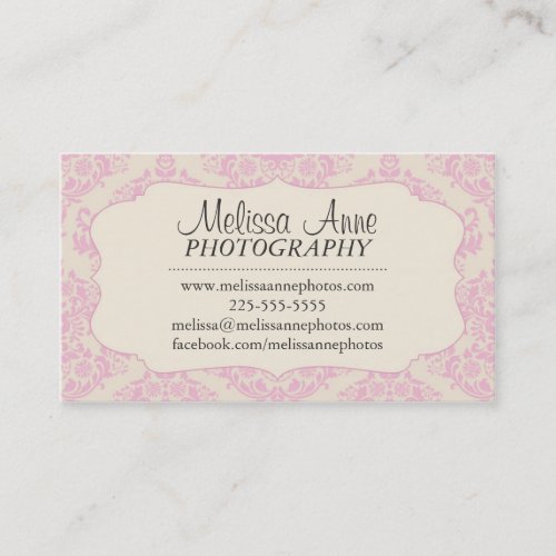 Fancy Damask Photography Business Card Template