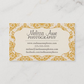 Fancy Damask Photography Business Card by fancybusiness at Zazzle