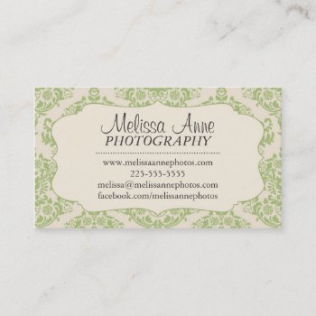 Fancy Damask Photography Business Card by fancybusiness at Zazzle