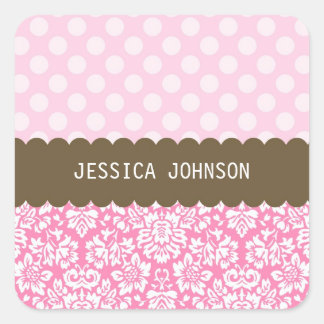Fancy Damask Square Sticker