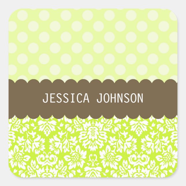 Fancy Damask Square Sticker (Front)