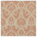 Fancy Damask with Animals, Clay Red Fabric