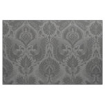 Fancy Damask with Animals - Dark Grey Fabric
