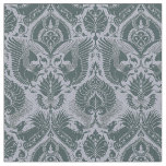 Fancy Damask with Animals, Dark Slate Blue Fabric