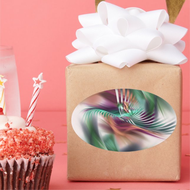 Fancy Dancer Oval Sticker (Party)