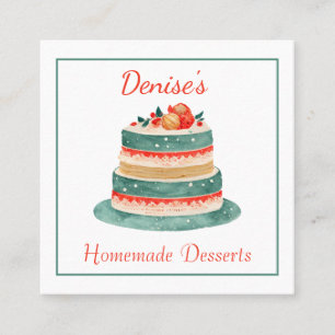 Fancy Decorated Cake Bakery Business Card