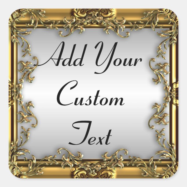 Fancy, Decorative Gold Frame Stickers (Front)