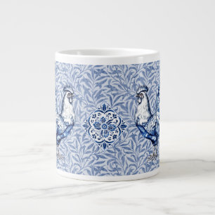 Fancy Delft Blue And White Rooster Chicken Giant Coffee Mug