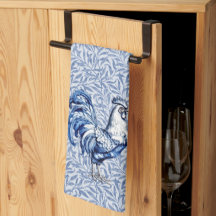 Fancy Delft Blue And White Rooster Chicken