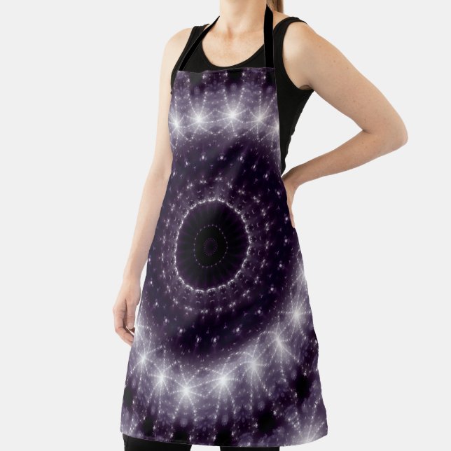 Fancy Delicate Black & White Lace Pattern Apron (Insitu)