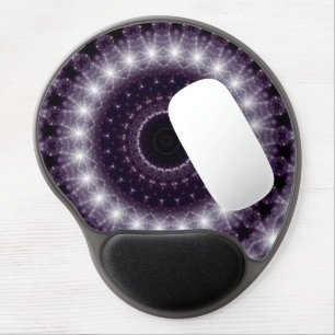 Fancy Delicate Black & White Round Lace Gel Mouse Pad