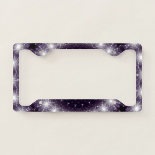 Fancy Delicate Black  White Round Lace License Plate Frame