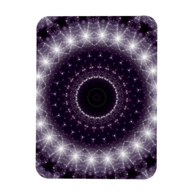 Fancy Delicate Black & White Round Lace Magnet (Vertical)