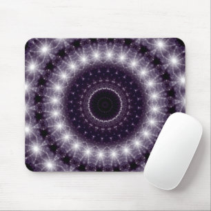 Fancy Delicate Black & White Round Lace Mouse Pad