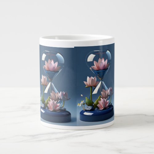 Fancy design printed luxury flowers mugs giant coffee mug