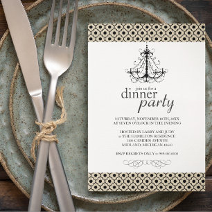 Fancy Dinner Party Invitations
