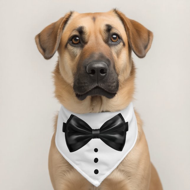 Fancy Dog Tuxedo Bow Tie Pet Bandana Collar (Dog 2)