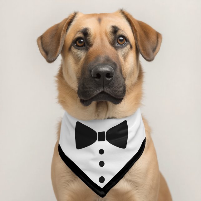 Fancy Dog Tuxedo Bow Tie Pet Bandana Collar (Dog 2)