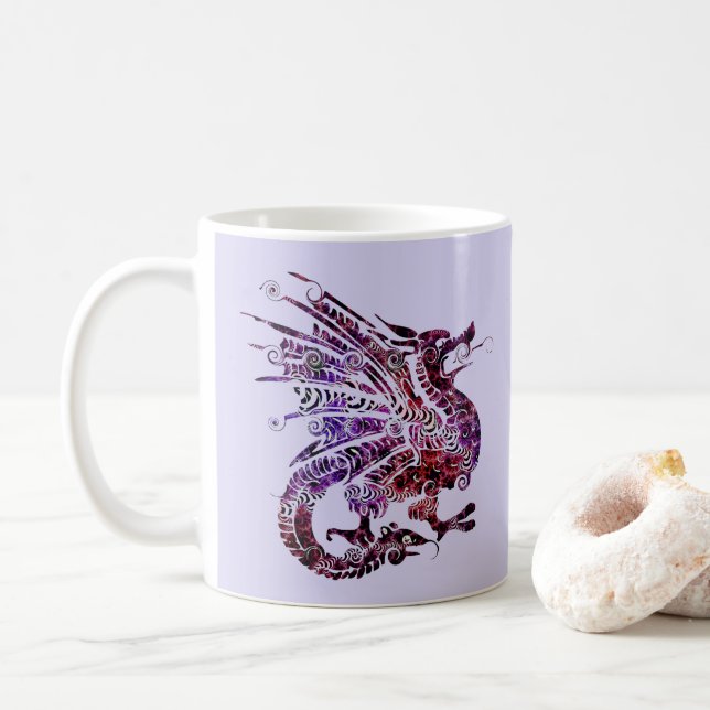 fancy dragon coffee cup (With Donut)