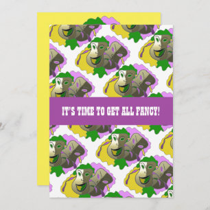 Fancy Dress Party Invite with Mask Pattern
