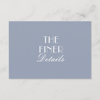 Fancy Dusty Blue Floral Boho Chic Wedding Details Enclosure Card