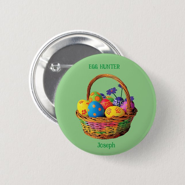 Fancy Easter Egg Hunt Adventure Button (Front & Back)