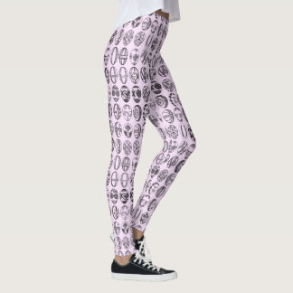 Fancy Easter Eggs Pattern Pink Leggings