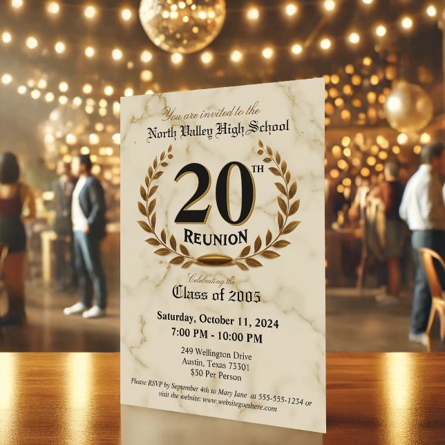Fancy Elegant 20th High School Reunion Class of 05 Invitation (Creator Uploaded)
