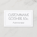 [ Thumbnail: Fancy & Elegant Administrator Business Card ]