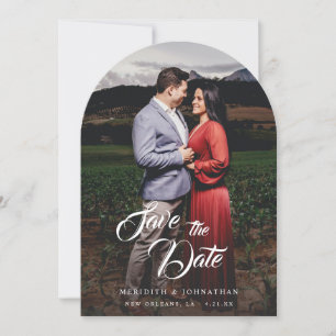 Fancy Elegant Photo Save the Date Arc Invitation