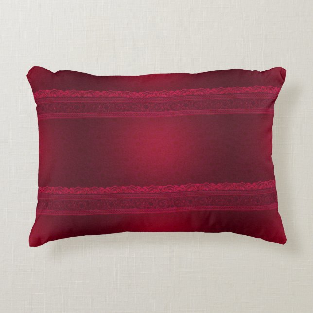 Fancy & Elegant Red Background Stylish Accent Pillow (Front)