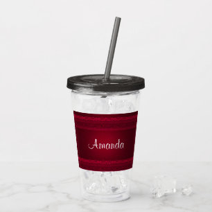 Fancy & Elegant Red Background Stylish Acrylic Tumbler