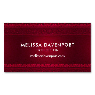 Fancy & Elegant Red Background Stylish Business Card Magnet